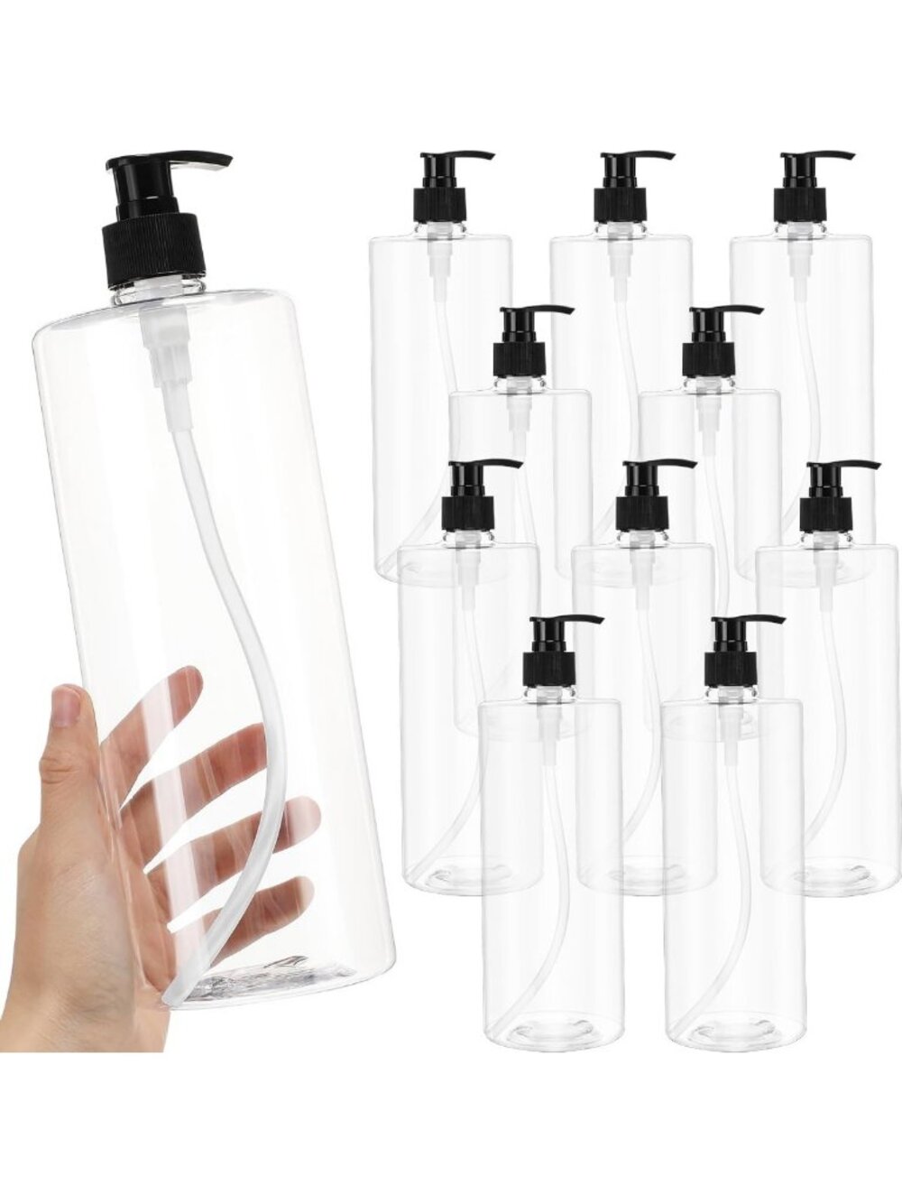 10 Pcs 32 oz Refillable Shampoo & Conditioner Bottles with Pumps - Leakproof